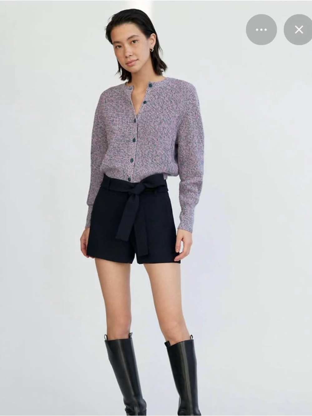 Aritzia Wilfred - Black High-Waist Tie-Waist Women's Shorts